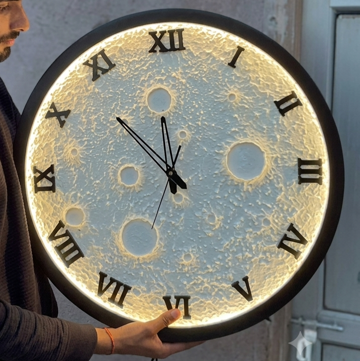 🌙 Moon Clock – Unique Glow Wall Clock | Modern Home Decor