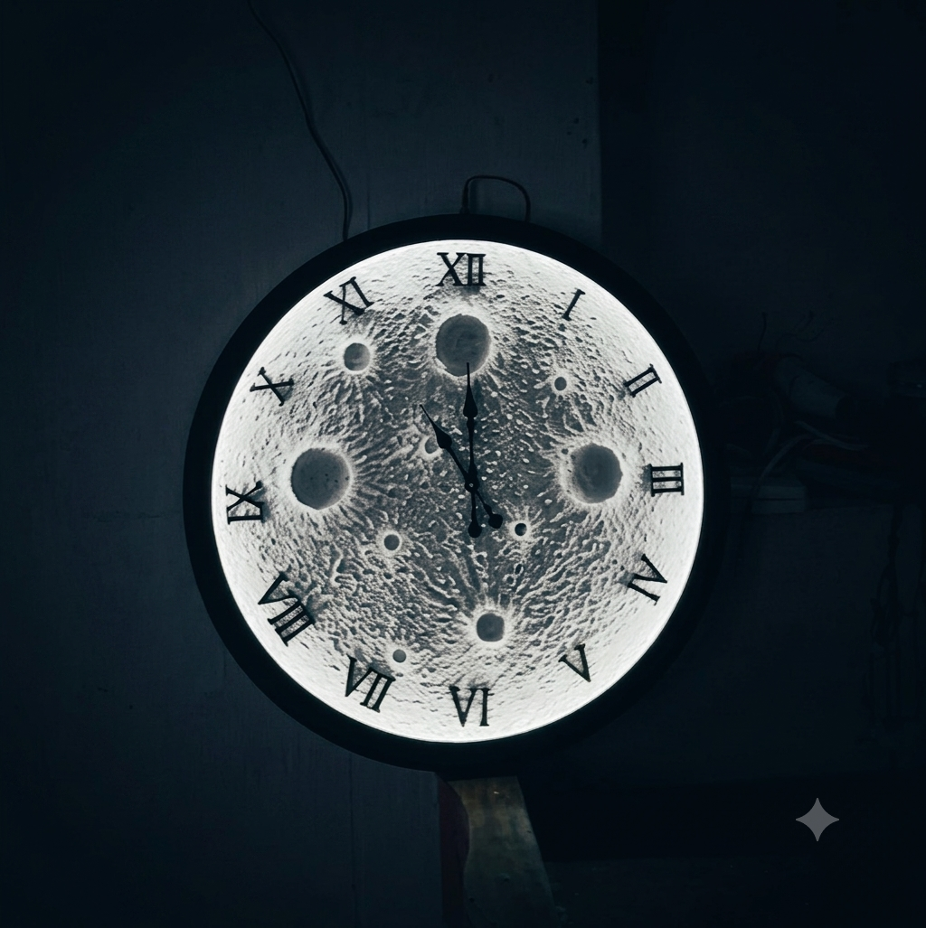 🌙 Moon Clock – Unique Glow Wall Clock | Modern Home Decor