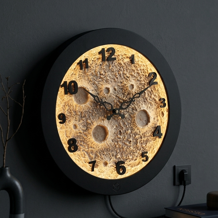 🌙 Moon Clock – Unique Glow Wall Clock | Modern Home Decor