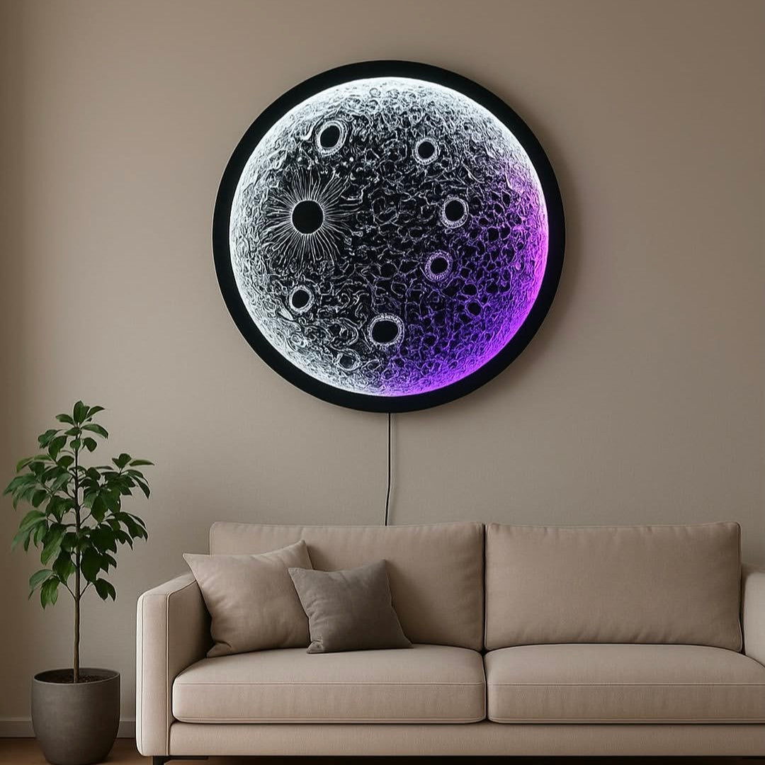 3D Moon Wall Light | Premium LED Decor
