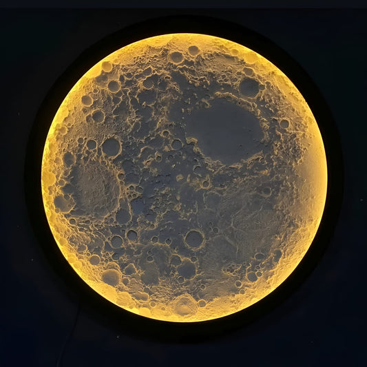 Premium 3D Moon Night Wall Lamp | Handmade Wooden LED Light for Bedroom & Home Décor